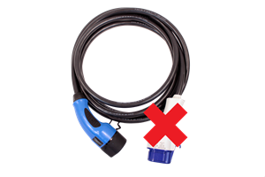 Picture of Type 3 to Type 2 cable conversion