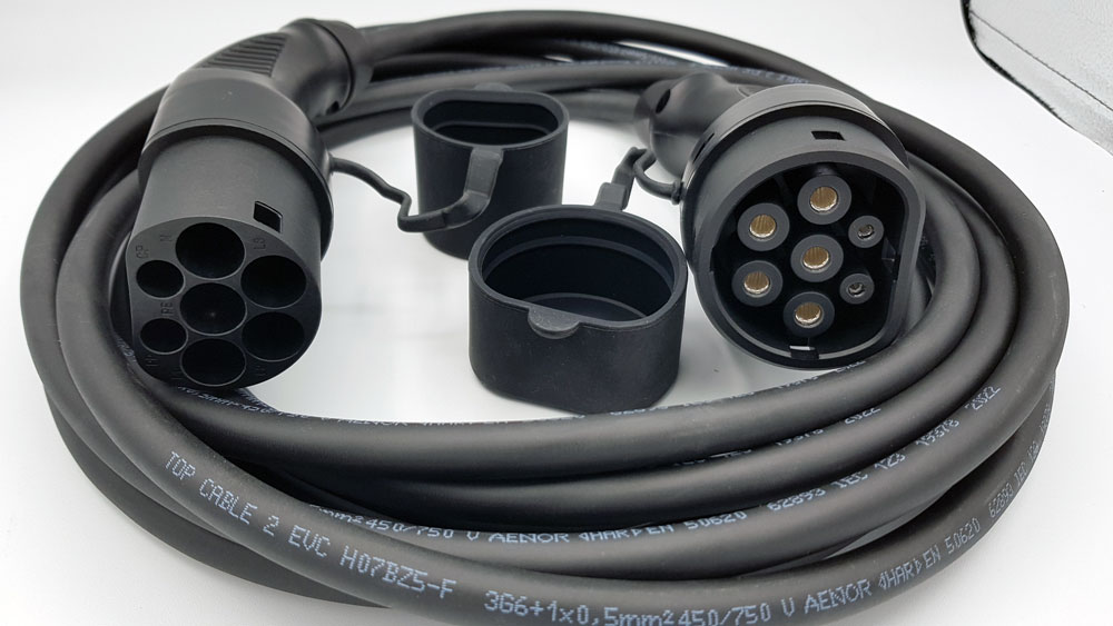 Câble de recharge type 2, monophasé 32A - 7.4kW