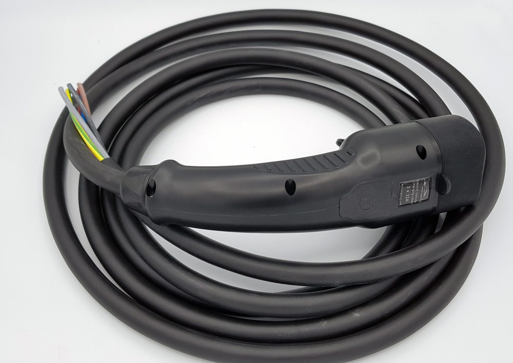 Câble de charge Tesla extrémité ouverte, triphasé 32A - 22kW